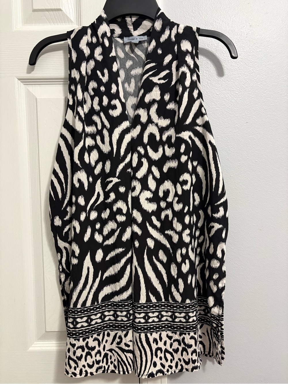 Black & White Animal Print Top